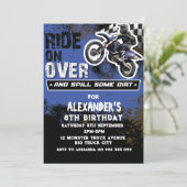 Invitation Garçon moto cross bleu 2e 3e 4e 6e 7e 8e 9e (Debout devant)