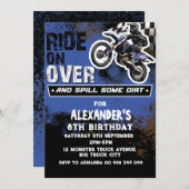 Invitation Garçon moto cross bleu 2e 3e 4e 6e 7e 8e 9e (Devant / Derrière)