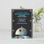 Invitation garçon N'IMPORTE QUEL ÂGE L'espace ROBOT Fête scie (Debout devant)