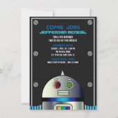 Invitation garçon N'IMPORTE QUEL ÂGE L'espace ROBOT Fête scie (Devant)