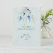 Invitation Garçon Oh Boy Boho Baby shower jumeau (Debout devant)