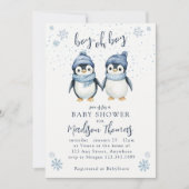 Invitation garçon oh garçon baby shower d'hiver (Devant)
