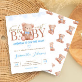 Invitation Garçon on peut attendre Baby shower