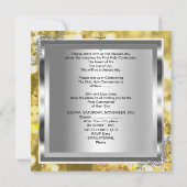 Invitation Garçon ou fille 1ère Sainte Communion Gold Argent (Dos)