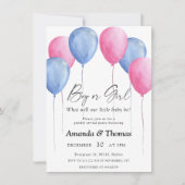 Invitation Garçon ou fille - Ballons - genre révéler (Devant)