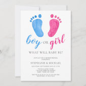 Invitation Garçon Ou Fille Ce Que Le Bébé Sera Sexe Révéler (Devant)