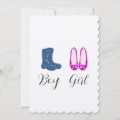 Invitation Garçon ou fille Cowboy Bottes Balet Genre Révélati (Dos)