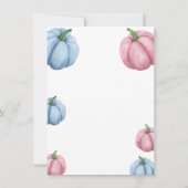 Invitation Garçon ou fille - fête Citrouille - révélation de  (Dos)