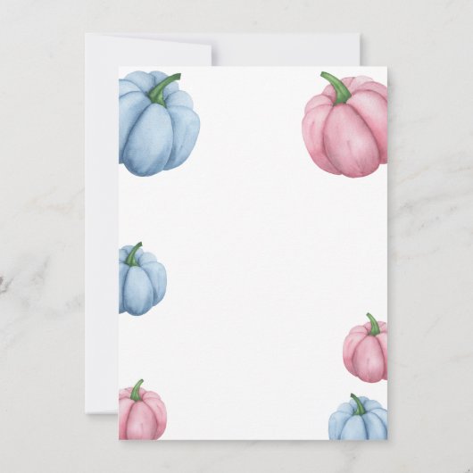 Invitation Garçon ou fille - fête Citrouille - révélation de (Dos)