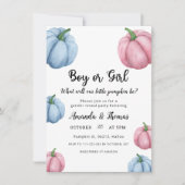 Invitation Garçon ou fille - fête Citrouille - révélation de  (Devant)