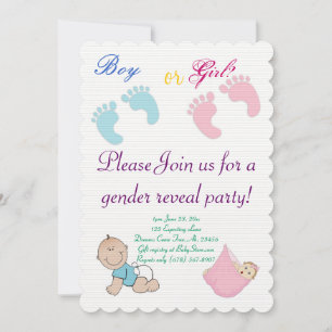 Invitation Garçon ou fille Genre Reveal Party mignonne adorab