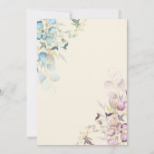 Invitation Garçon ou fille Genre Révéler Botanique Or Élégant (Dos)