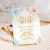 Invitation Garçon ou fille Hot Air Balloon Genre Reveal Douch