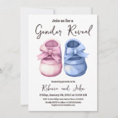 Invitation Garçon ou fille Il ou elle Blue Rose Chaussure Gen (Devant)