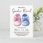 Invitation Garçon ou fille Il ou elle Blue Rose Chaussure Gen (Debout devant)