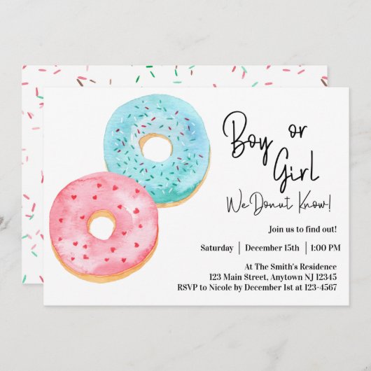 Invitation Garçon ou fille, nous le savons ! Révélation de ge (Devant / Derrière)