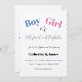 Invitation Garçon ou fille, Qu'est-ce que ce sera la révélati (Devant / Derrière)