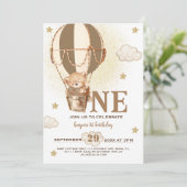 Invitation Garçon Ourson 1er Anniversaire (Debout devant)