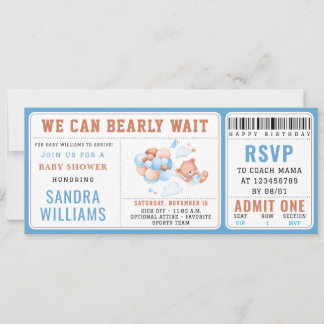 Invitation Garçon Ourson “On peut à peine attendre” Baby Show