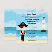Invitation Garçon Pirate (Devant / Derrière)