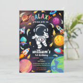Invitation Garçon Planète Étoiles Alien Espace galaxie 1er An (Debout devant)