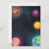 Invitation Garçon Planète Étoiles Alien Espace galaxie 1er An (Dos)