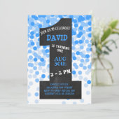 Invitation Garçon premier anniversaire moderne Chalkboard ble (Debout devant)