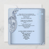 Invitation Garçon Première Communion Bleue Photo Confirmation (Dos)