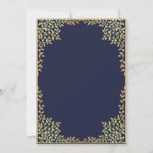 Invitation Garçon Première Communion Marine Bleu Or Feuilles (Dos)