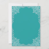 Invitation Garçon Première Communion Turquoise Élégant Feuill (Dos)