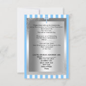 Invitation Garçon Première Sainte Communion Argent Bleu Bleu  (Dos)
