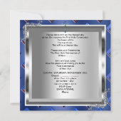 Invitation Garçon Première Sainte Communion Argent Royal Bleu (Dos)