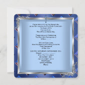 Invitation Garçon Première Sainte Communion Argent Royal Blue (Dos)