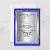 Invitation Garçon Première Sainte Communion Argent Royal Blue (Dos)
