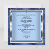 Invitation Garçon Première Sainte Communion Argent Royal Blue (Dos)
