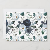 Invitation Garçon Première Sainte Communion bleu photo floral (Dos)