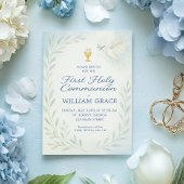 Invitation Garçon Première Sainte Communion Dove & Chalice In
