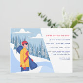 Invitation Garçon qui fait du snowboard (Debout devant)