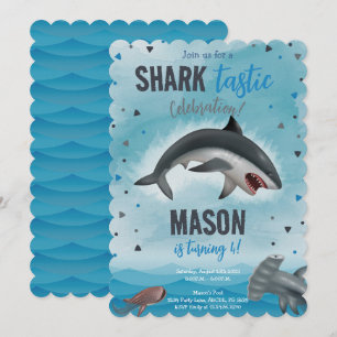 Invitation Garçon Requin Anniversaire Requin Fête Tastique