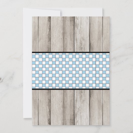 Invitation Garçon Rustique Bois Famille bébé Q douche (Dos)