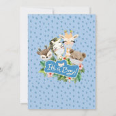 Invitation Garçon Safari Animaux Jungle Verdure Douche virtue (Dos)