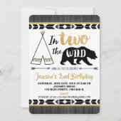 Invitation garçon sauvage d'invitation d'anniversaire de l'or (Devant)