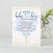 Invitation Garçon Sip et voir le Baby shower de bonbons en co (Debout devant)