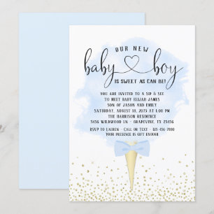 Invitation Garçon Sip Voir Baby shower de bonbons en coton