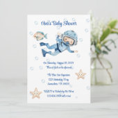Invitation Garçon Sous Le Baby shower De Mer (Debout devant)