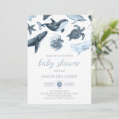 Invitation Garçon sous le Baby shower marin (Debout devant)
