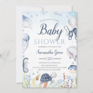 Invitation Garçon sous le Baby shower marin