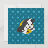 Invitation Garçon sur dessin de cheval anniversaire imprimer  (Dos)
