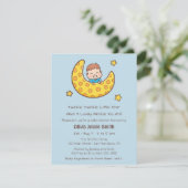 Invitation Garçon sur la Lune Twinkle Little Star Baby shower (Debout devant)