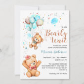 Invitation Garçon Teddy Ours Nous Pouvons Attendre Baby showe (Devant)